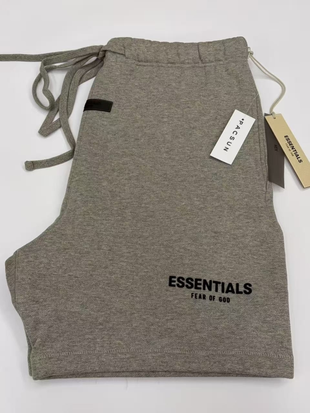 ESSENTIALS Men’s Grey Drawstring Shorts Size Small
